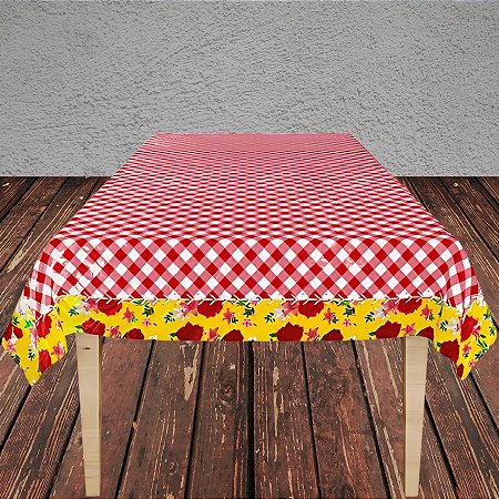 Toalha de Mesa Plástica - Festa Junina - 180x120cm - 1 unidades - Regina - Rizzo