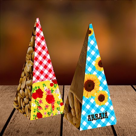 Cone De Papel Decorativo Festa Junina - 7x17x7cm - 4 unidades - Regina - Rizzo