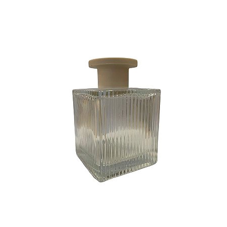 Frasco Difusor De Vidro Com Tampa Branca - Rosca 28 - 200ml - 6,5x9,5cm - 1 unidade - Rizzo