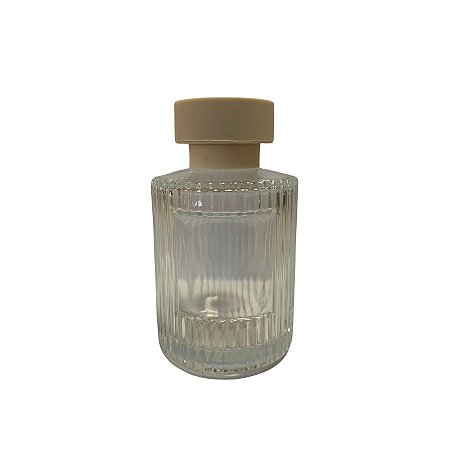 Frasco Difusor De Vidro Com Tampa Branca - Rosca 28 - 150ml - 6x10,5cm - 1 unidade - Rizzo