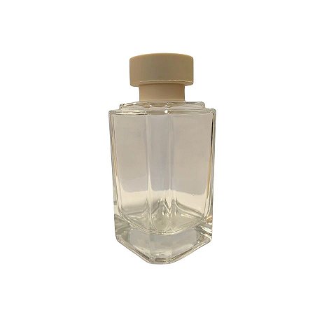 Frasco Difusor De Vidro Transparente Com Tampa Branca - Rosca 28 - 200ml - 6x12,5cm - 1 unidade - Rizzo
