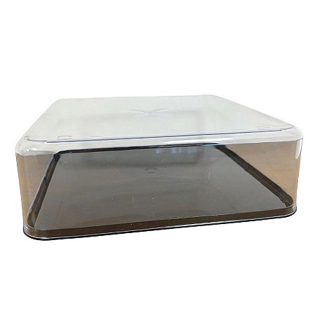 Caixa Acrílica Transparente Quadrada com Base Preta - 25x25cm - 1 unidade - Rizzo