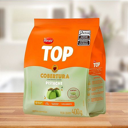 Cobertura em Gotas Fracionada Pistache - Top - 400g - 1 unidades - Harald - Rizzo