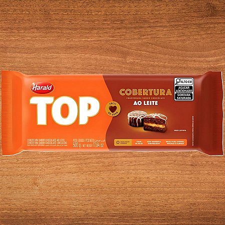 Cobertura em Barra Fracionada Chocolate Ao Leite - Top - 500g - 1 unidades - Harald - Rizzo
