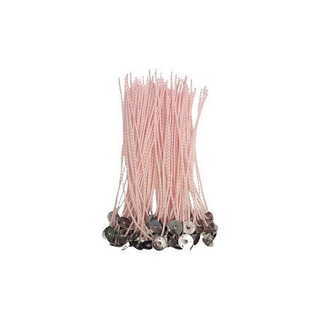 Pavio De Algodão Parafinado Com Fios De Cobre Com Ilhós Metálicos Para Vela - Modelo B1015 - 10cm - 1mm - 10 unidades -