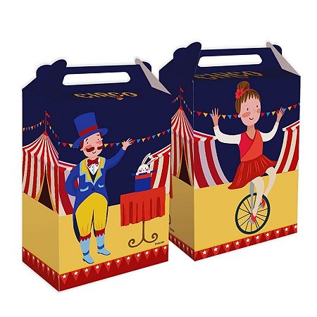 Caixa Surpresa - Circo - 13x9x5cm - 8 unidades - Rizzo