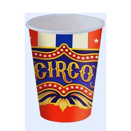 Copo de Papel - Circo - 200ml - 7x8cm - 8 unidades - Rizzo