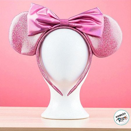 Tiara Minnie Laço Rosa Glitter - 1 unidade - Disney Original - Rizzo