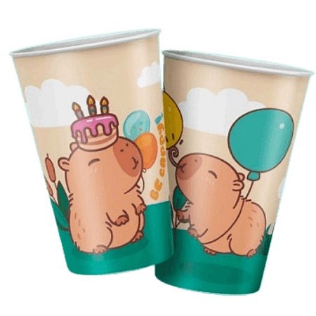 Copo de Papel - Capivara - 180ml - 9,5x7cm - 8 unidades - Rizzo