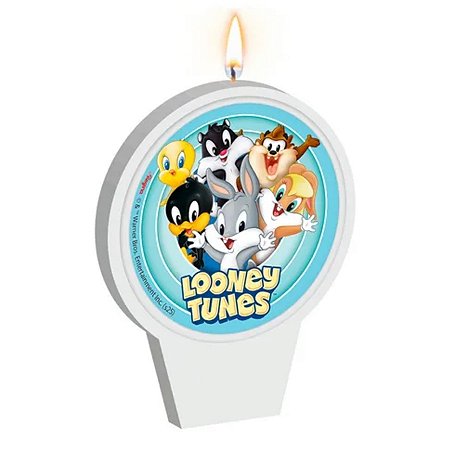 Vela Plana - Looney Tunes Baby - 8x6,5cm - 1 unidade - Rizzo