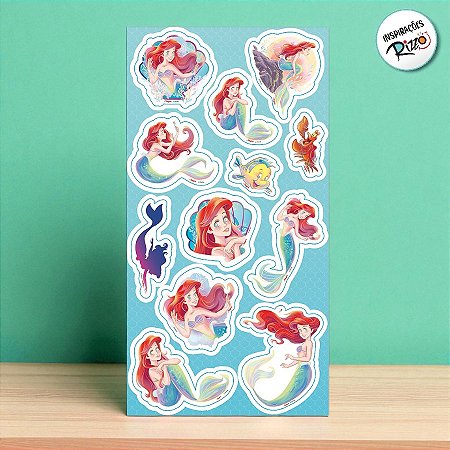 Adesivo Decorativo - Ariel - 12 unidades - Disney Original - Rizzo