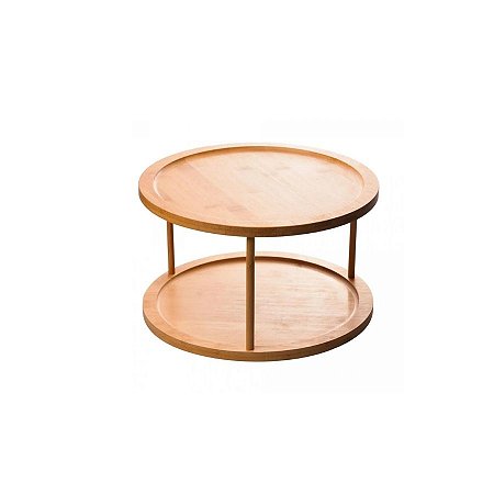 Organizador Giratório Dois Andares Bambu Rotate - 22,8x17,2cm - 1 unidade - Rizzo