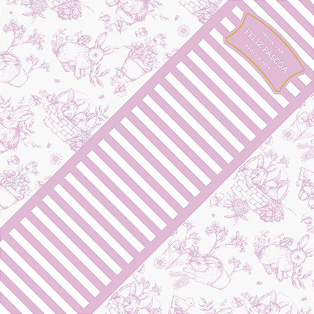 Saco Express 44x44cm para Ovos de 500g a 750g - Clássico Francês Rosa - 25 unidades - Cromus Páscoa - Rizzo Embalagens