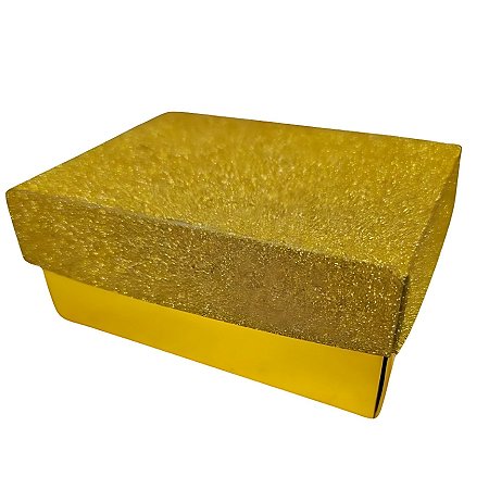 Caixa Retangular Dourada Glitter - 9x4x7cm - 12 unidades - artlille - Rizzo