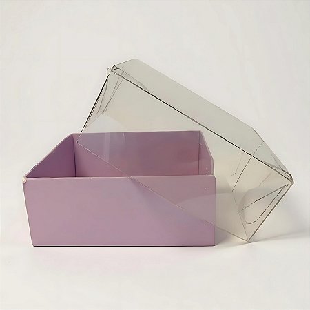 Caixa Pvc Lembrancinha N°4 Base Rosa Claro - 8,5x8,5x3,5cm - 10 unidades - Assk - Rizzo