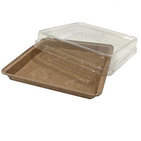 Forma Pie Quadrada com Tampa - 16x1,5x16cm - 5 unidades - Ecopack - Rizzo