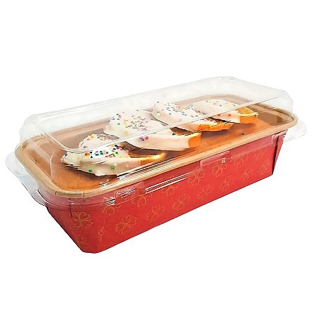 Forma Plumpy com Tampa 500g - Vermelha - 16,3x6,5x4,5cm - 5 unidades - Sulformas - Rizzo