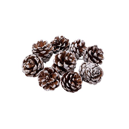 Pinhas com Neve para Decoração de Natal - 150g - 9 unidades - Rizzo