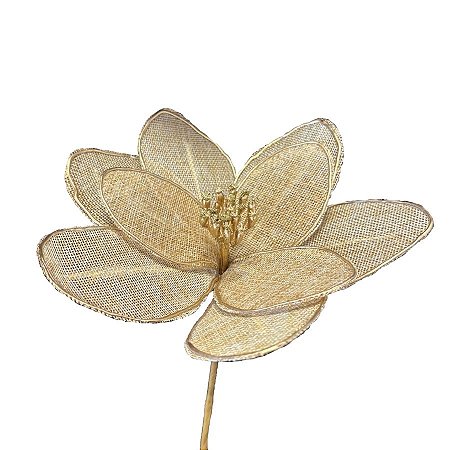 Magnólia Decorativa - Bege Dourado - 21cm - 1 unidade - Rizzo