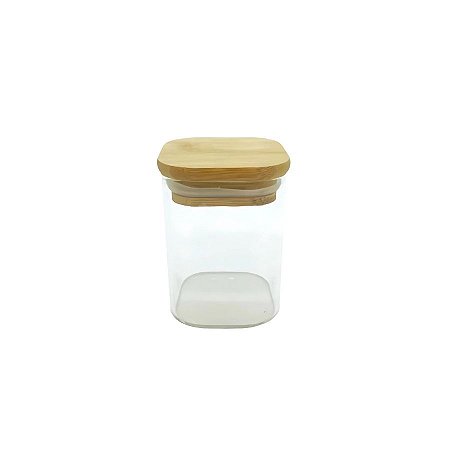 Pote De Vidro Hermético Com Tampa De Bambu - 6x10,5cm - 270ml - 1 unidade - Rizzo