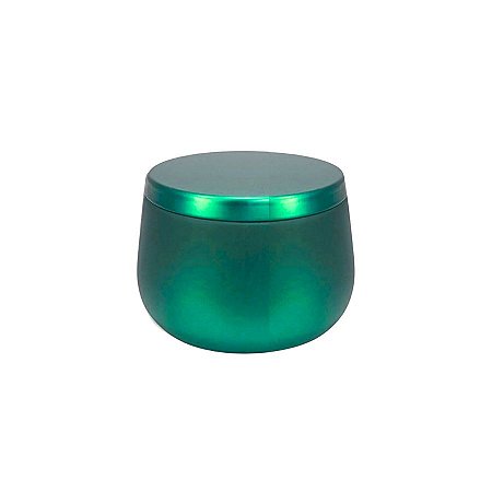 Lata de Metal com Tampa - Verde - 240ml - 8x5,5cm - 1 unidade - Rizzo
