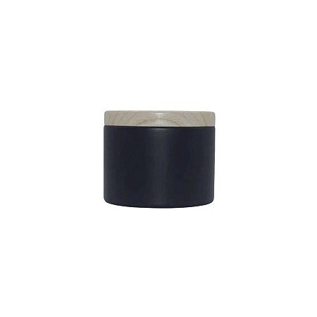 Lata de Metal com Tampa Estampa Madeira - Preto - 240ml - 8x6cm - 1 unidade - Rizzo