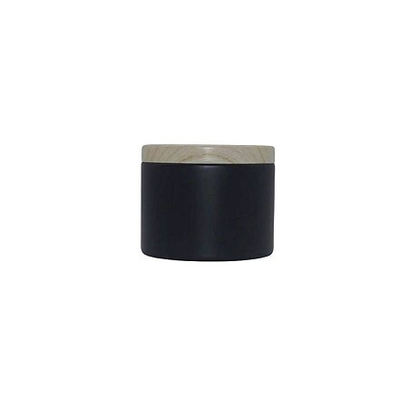 Lata de Metal com Tampa Estampa Madeira - Preto - 120ml - 6x5cm - 1 unidade - Rizzo