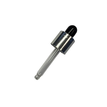 Conta Gotas Prime - Prata e Preto - Rosca 13/415 - 6,25cm - 1 unidade - Rizzo