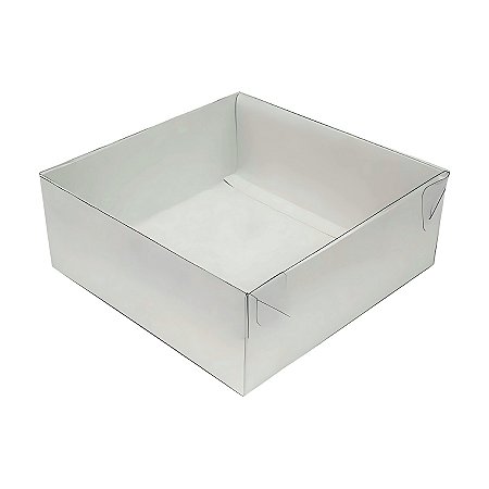 Caixa Quadrada Acetato 26B - Fundo Branco - 13x13x5cm - 20 unidades - CAC - Rizzo