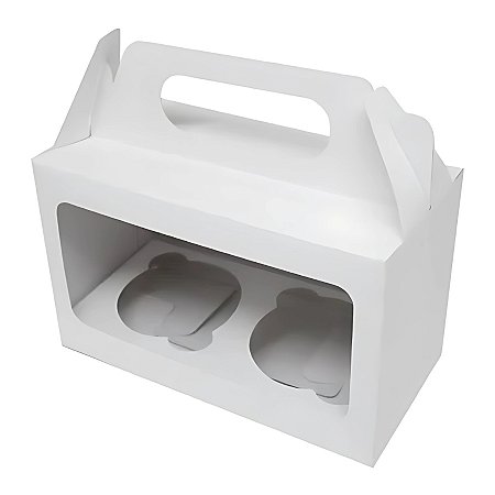 Caixa Sacola Para Mini Bolo Duplo MB2 - Branco - 16,3x7,9x10cm - 10 unidades - CAC - Rizzo