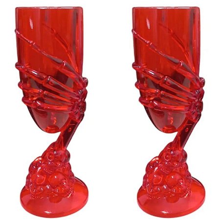 Taça para Festa - Mão de Esqueleto Vermelho - Halloween - 1 unidade - Rizzo