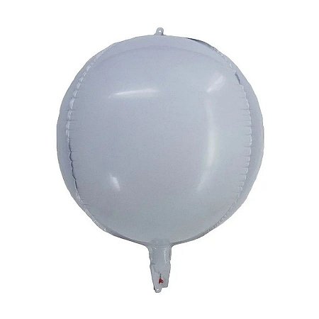 Balão de Festa Metalizado 60" 150cm - Órbita 4D Branco - 1 unidade - Rizzo