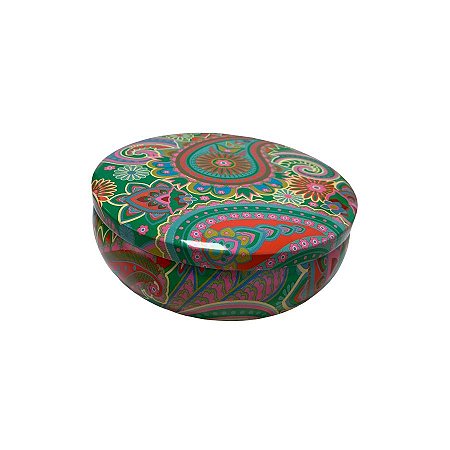 Lata De Metal Estampa De Mandala - Verde - 13x13cm - 500ml - 1 unidade - Rizzo
