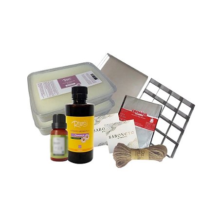 Kit Para Sabonete Em Barra Artesanal Iniciante Com Extrato De Camomila E Óleo Essencial - 1 unidade - Rizzo