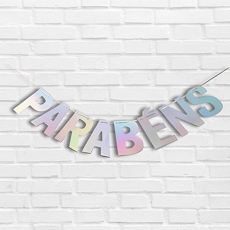 Faixa Parabéns Furta-cor - 2m - 1 unidades - Silver Festas - Rizzo