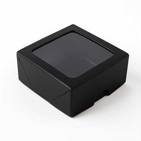 Caixa com Visor S16 (7x7x3cm) Preto - 10 unidades - Assk - Rizzo