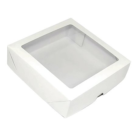 Caixa 20 Doces com Visor PV-15 (15x15x4cm) Branca - 20 unidades - Rizzo