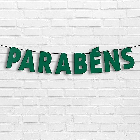 Faixa Parabéns - Festa Colors Verde Escuro - 72x15,5cm - 1 unidades - Regina Festas - Rizzo