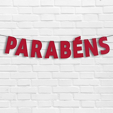 Faixa Parabéns - Festa Colors Vermelho - 72x15,5cm - 1 unidades - Regina Festas - Rizzo