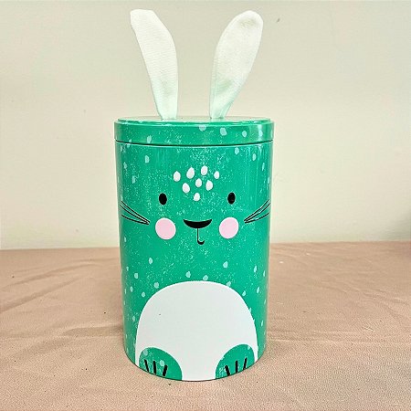 Lata De Metal De Páscoa - Coelinho Verde - 16x10cm - 1 unidade - Rizzo