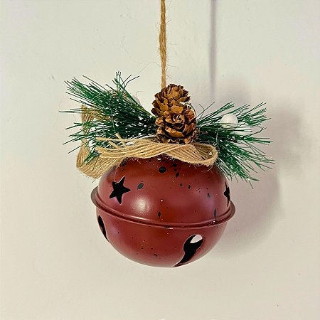 Enfeite Decorativo De Natal - Sino Vermelho - 8cm - 1 unidade - Rizzo