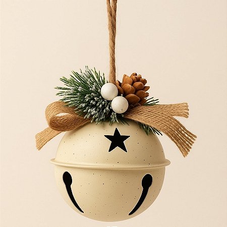 Enfeite Decorativo De Natal - Sino Branco - 8cm - 1 unidade - Rizzo