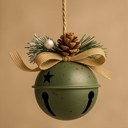 Enfeite Decorativo De Natal - Sino Verde - 8cm - 1 unidade - Rizzo