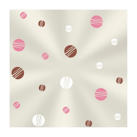 Saco Transparente Decorado - Bolas Rosa e Marrom - 15x29cm - 50 unidades - Regina - Rizzo