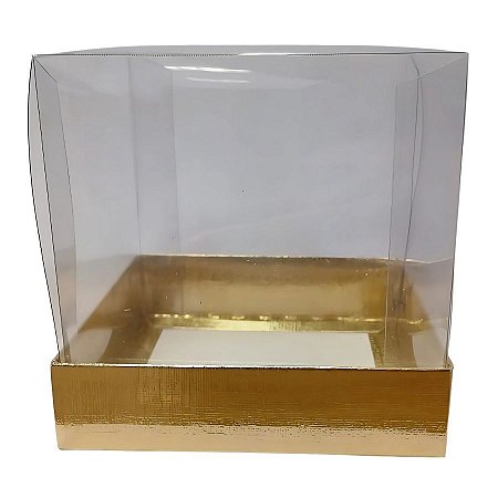 Caixa Mini Bolo GG (10cm x 10cm x 10cm) Ouro Texturizado - 10 unidades - Assk - Rizzo