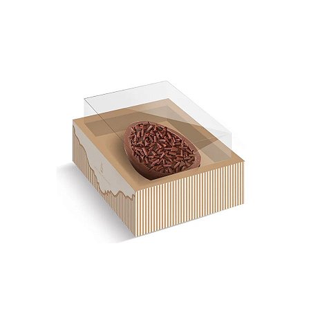 Caixa New Moldura Para Meio Ovo Com Colher - Lavie Amêndoa  - 6 unidades - Cromus - Rizzo