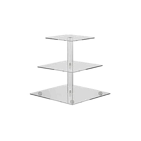 Suporte de Acrílico Quadrado com LED - 3 Camadas - 1 unidade - Silver Festas - Rizzo