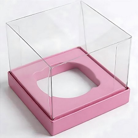 Caixa Mini Bolo G (8cm x 8cm x 8cm) Rosa - 10 unidades - Assk - Rizzo