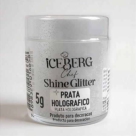 Shine Glitter Prata Holográfico - 5g - 1 unidades - Iceberg - Rizzo