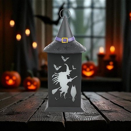 Lamparina Halloween - Bruxa Mafalda - 34x13cm - 1 unidade - Cromus - Rizzo
